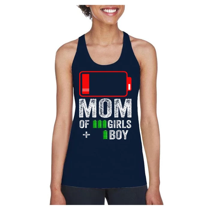 Mom Of 1 3 Gift From Mothers Day Birthday Women Women's Racerback Tank