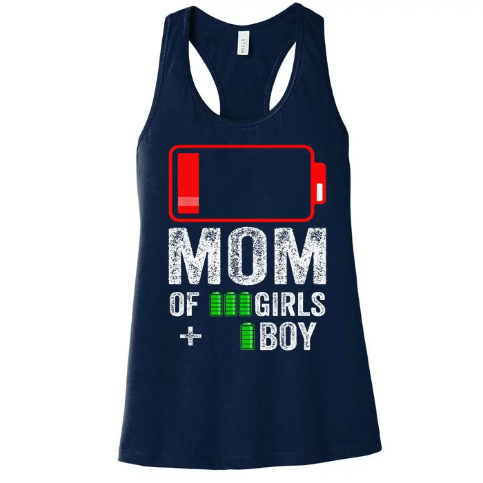 Mom Of 1 3 Gift From Mothers Day Birthday Women Women's Racerback Tank