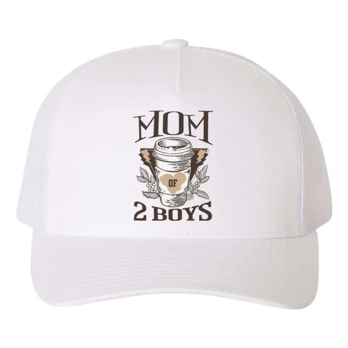 Mom Of 2 Boy From Son Funny Mothers Day Birthday Wo Yupoong Adult 5-Panel Trucker Hat