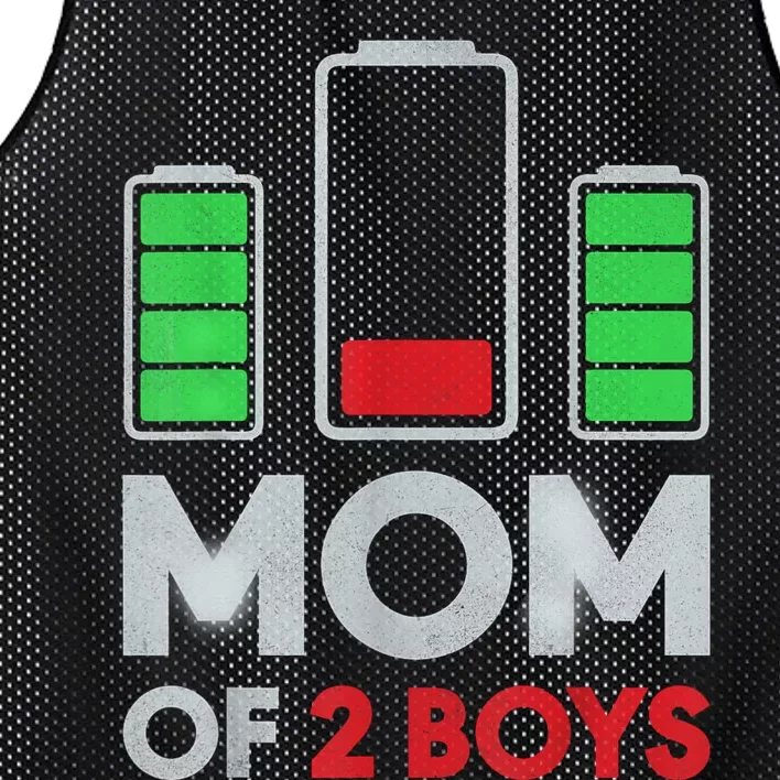 Mom Of 2 Boyys Low Battery Son Mothers Day Birthday Women Mesh Reversible Basketball Jersey Tank