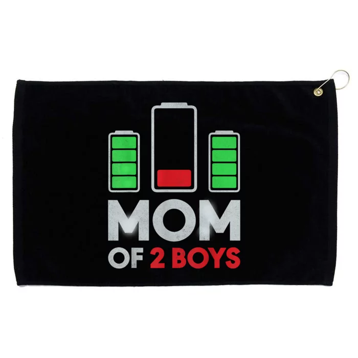 Mom Of 2 Boyys Low Battery Son Mothers Day Birthday Women Grommeted Golf Towel