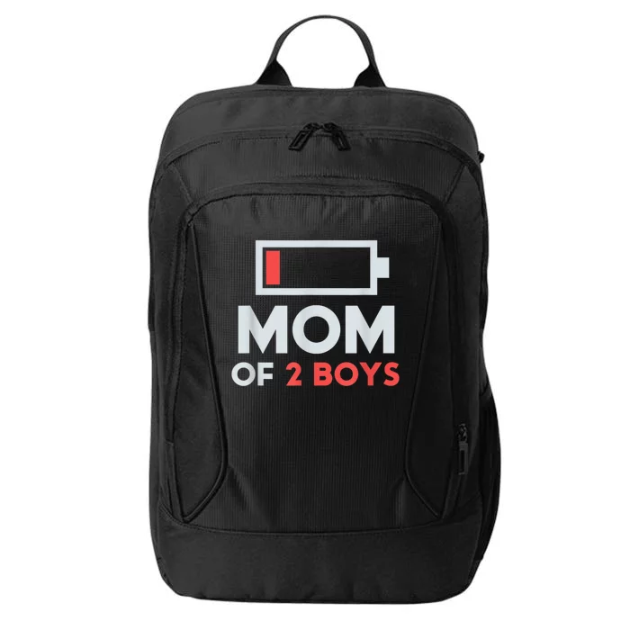 Mom Of 2 Boy_s Gift From Son Mothers Day Birthday Women City Backpack