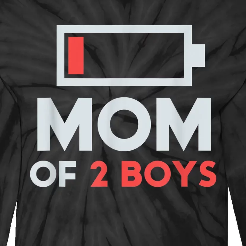 Mom Of 2 Boy_s Gift From Son Mothers Day Birthday Women Tie-Dye Long Sleeve Shirt