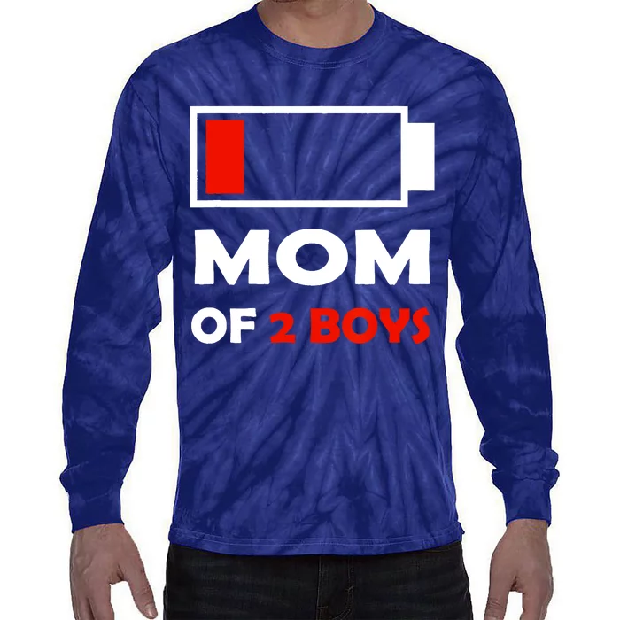 Mom Of 2 Funny Design Tie-Dye Long Sleeve Shirt