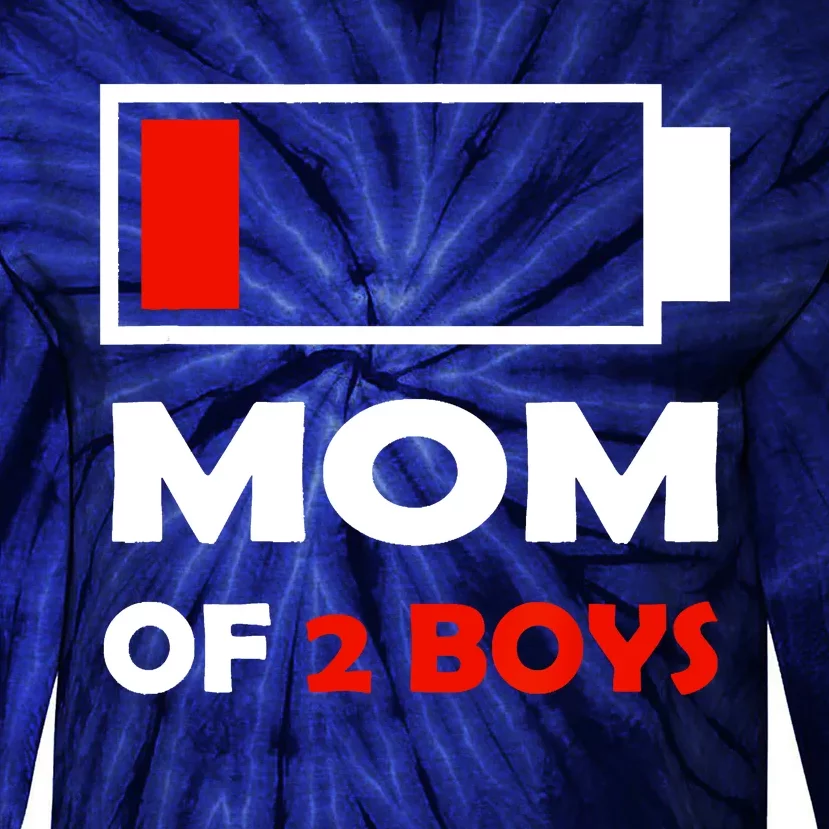 Mom Of 2 Funny Design Tie-Dye Long Sleeve Shirt