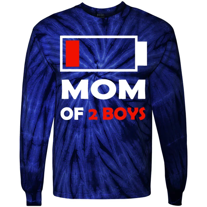 Mom Of 2 Funny Design Tie-Dye Long Sleeve Shirt