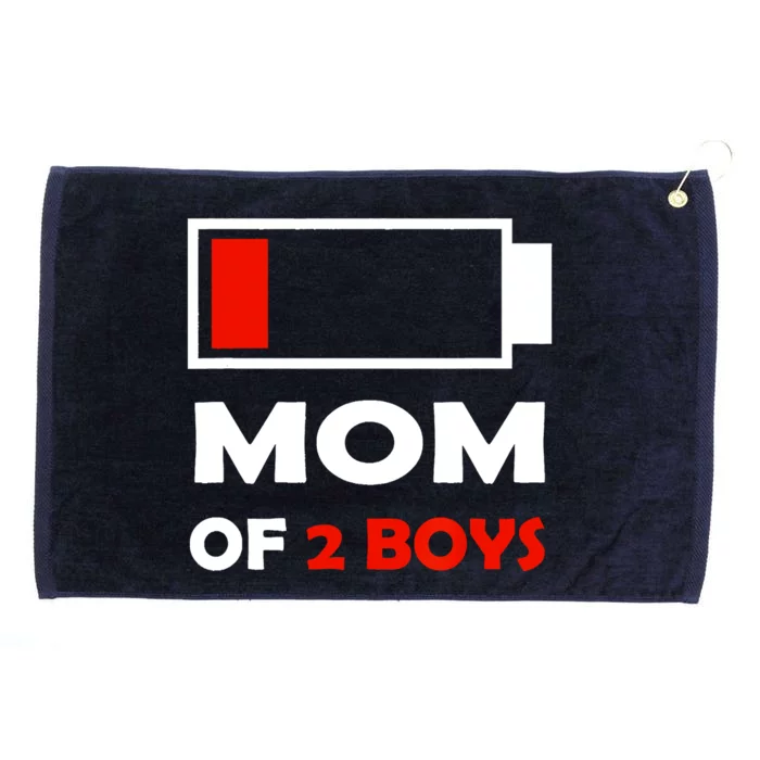 Mom Of 2 Funny Design Grommeted Golf Towel