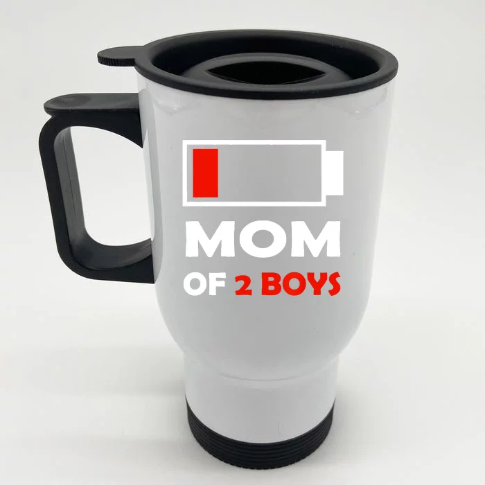 Mom Of 2 Funny Design Front & Back Stainless Steel Travel Mug