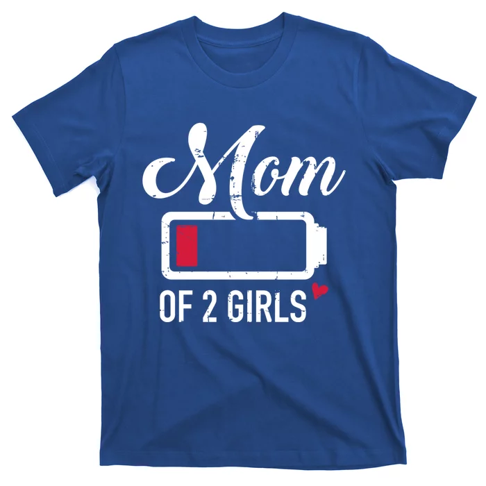 Mom Of 2 Low Battery Cute Gift T-Shirt