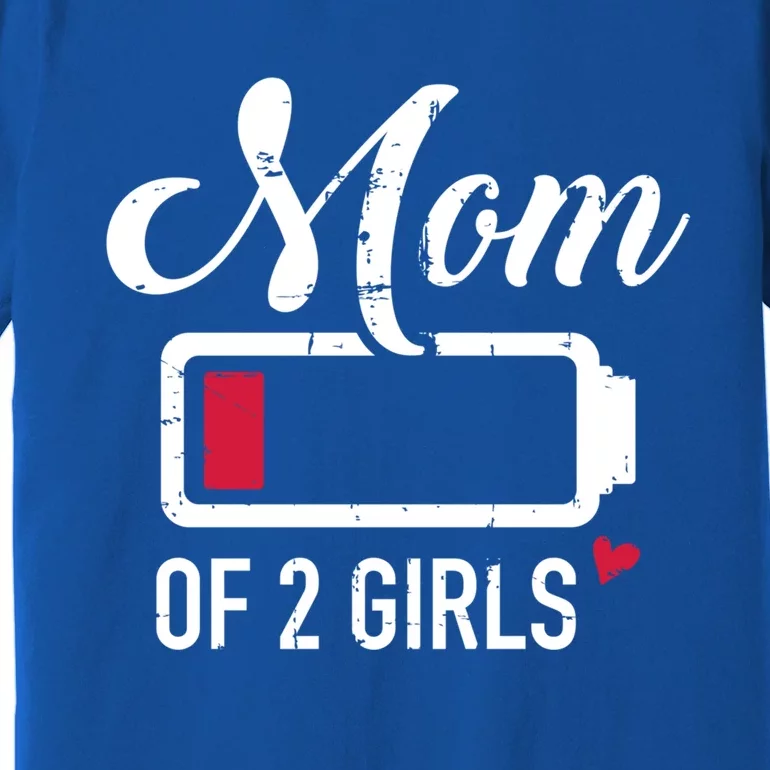 Mom Of 2 Low Battery Cute Gift Premium T-Shirt