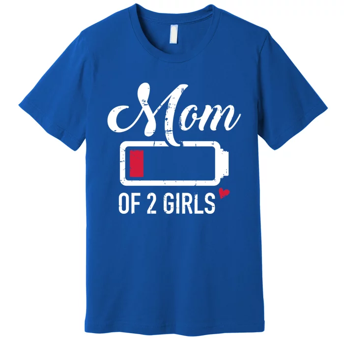 Mom Of 2 Low Battery Cute Gift Premium T-Shirt