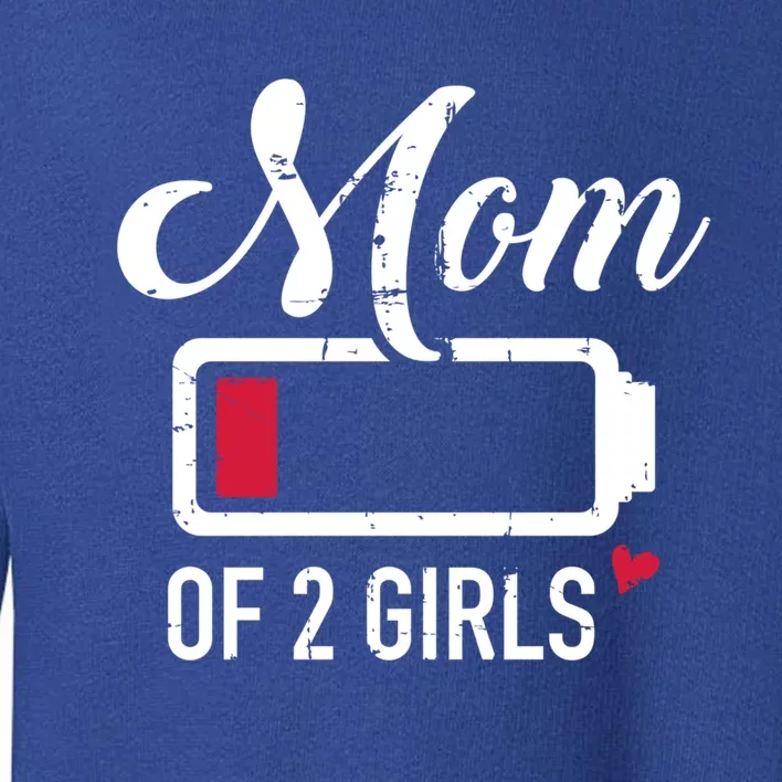 Mom Of 2 Low Battery Cute Gift Toddler Sweatshirt