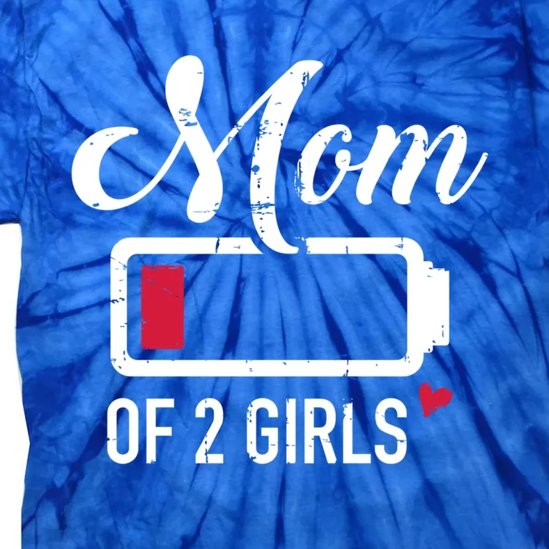 Mom Of 2 Low Battery Cute Gift Tie-Dye T-Shirt