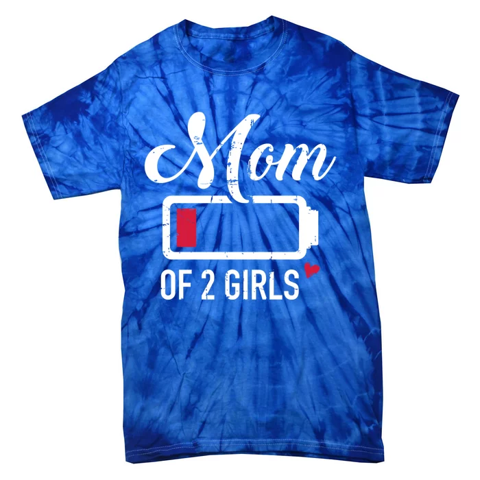 Mom Of 2 Low Battery Cute Gift Tie-Dye T-Shirt