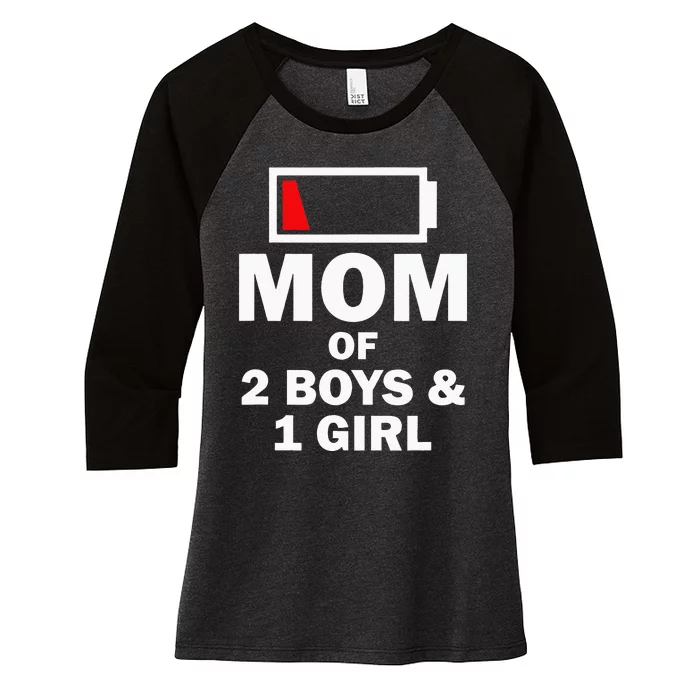 Mom Of 2 1 Girl Clothing Mother Wife Women's Tri-Blend 3/4-Sleeve Raglan Shirt