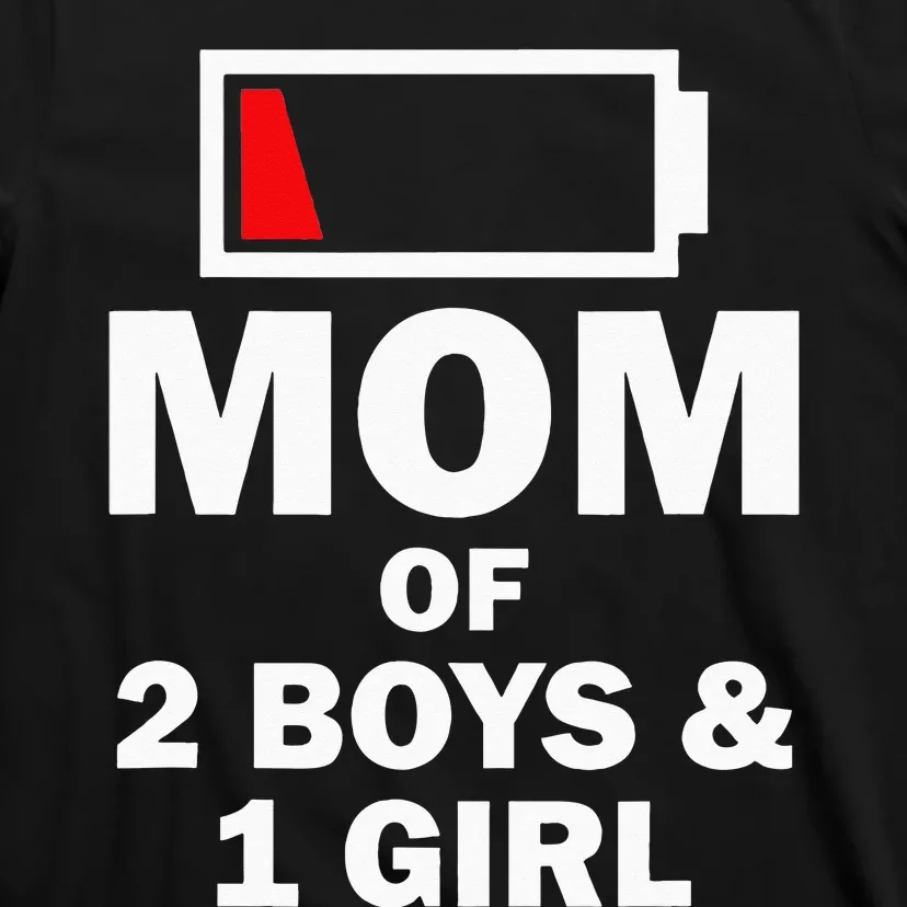 Mom Of 2 1 Girl Clothing Mother Wife T-Shirt