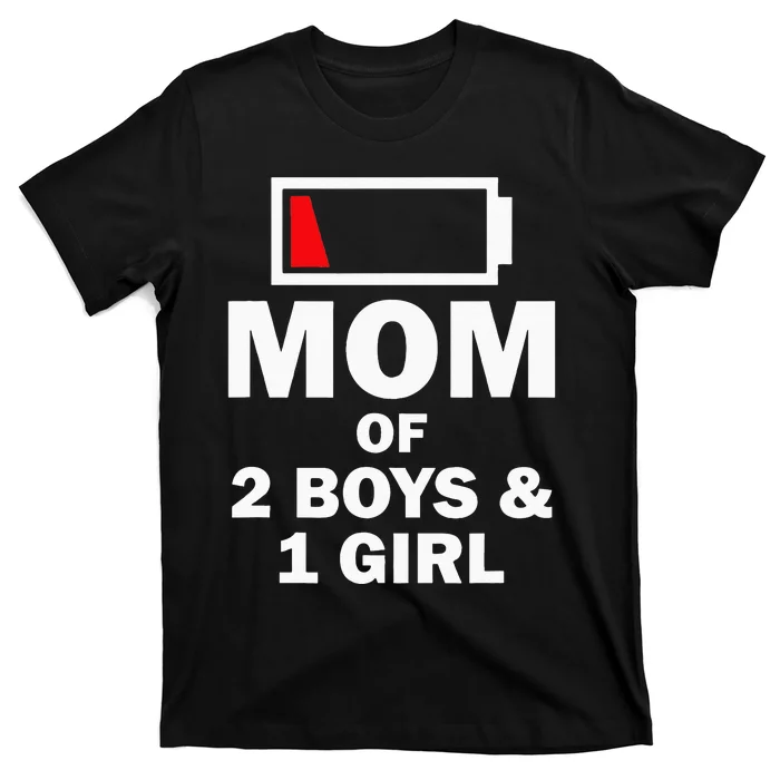 Mom Of 2 1 Girl Clothing Mother Wife T-Shirt