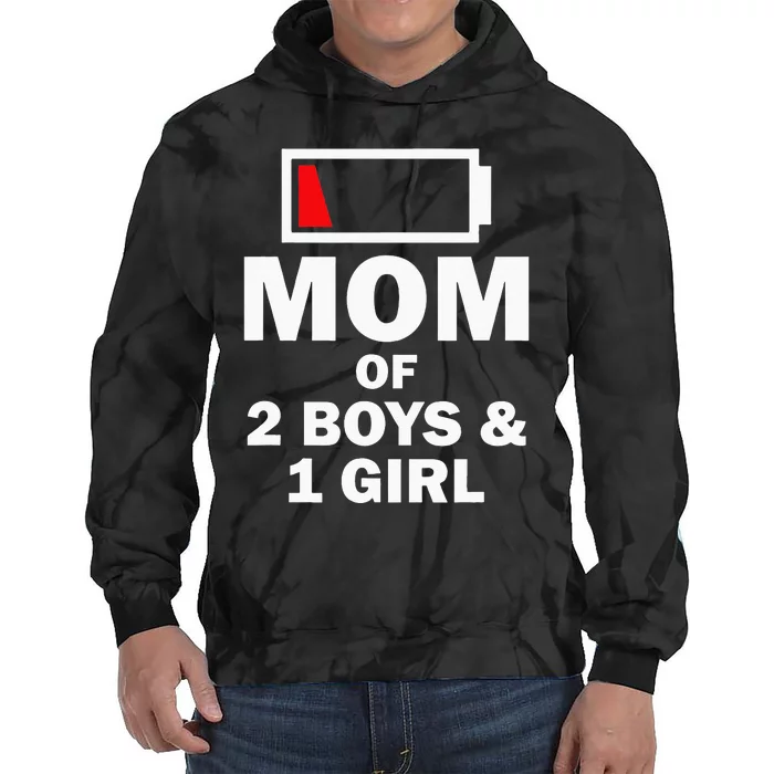 Mom Of 2 1 Girl Clothing Mother Wife Tie Dye Hoodie