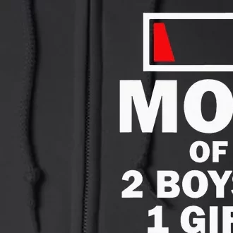 Mom Of 2 1 Girl Clothing Mother Wife Full Zip Hoodie