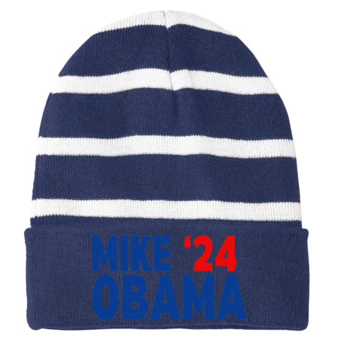 Mike Obama 2024 Striped Beanie with Solid Band