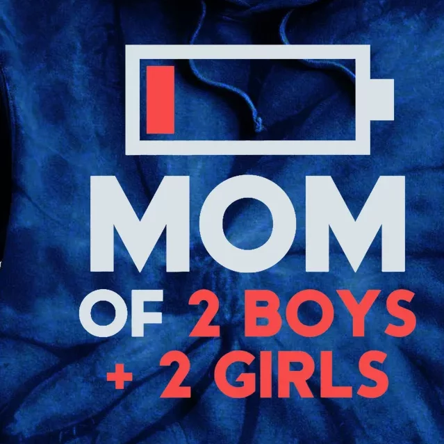 Mom of 2 Boy 2 Girl T Mothers Day Gift from Daughter Tie Dye Hoodie