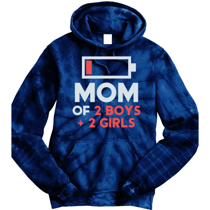 Mom of 2 Boy 2 Girl T Mothers Day Gift from Daughter Tie Dye Hoodie