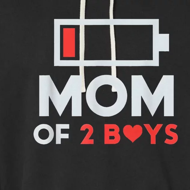 Mom of 2Boys from Son to mom for Mothers Day Birthday Garment-Dyed Fleece Hoodie