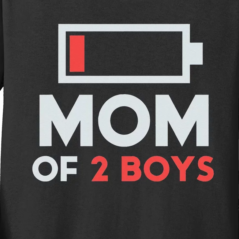 Mom of 2 Boys Shirt Gift from Son Mothers Day Birthday Kids Long Sleeve Shirt