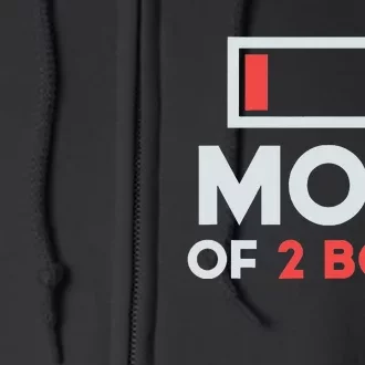 Mom of 2 Boys Shirt Gift from Son Mothers Day Birthday Full Zip Hoodie