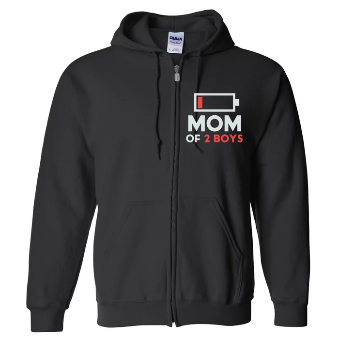 Mom of 2 Boys Shirt Gift from Son Mothers Day Birthday Full Zip Hoodie