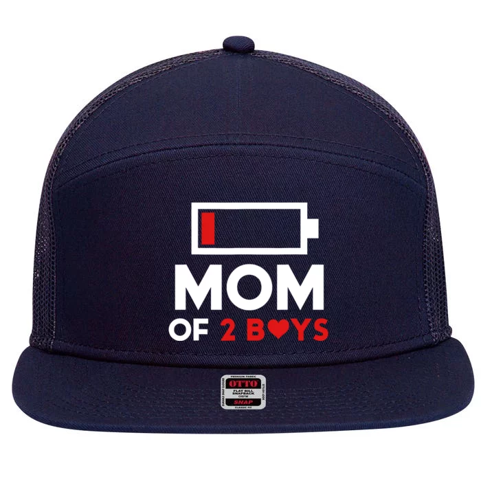 Mom Of 2 Boy From Son To Mom For Mothers Day Birthday Women 7 Panel Mesh Trucker Snapback Hat