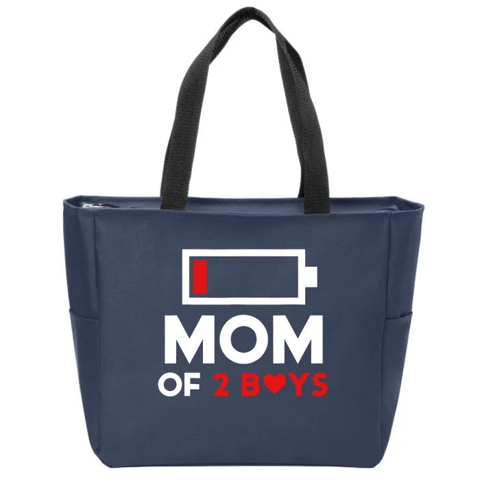 Mom Of 2 Boy From Son To Mom For Mothers Day Birthday Women Zip Tote Bag