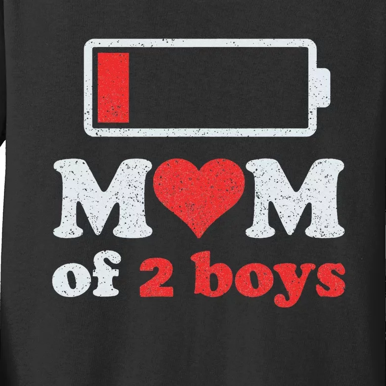 Mom of 2Boys from Son to Mom Quote Mothers Day Birthday Kids Long Sleeve Shirt