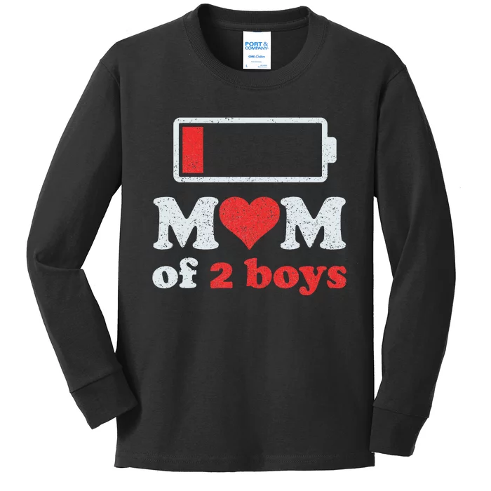 Mom of 2Boys from Son to Mom Quote Mothers Day Birthday Kids Long Sleeve Shirt