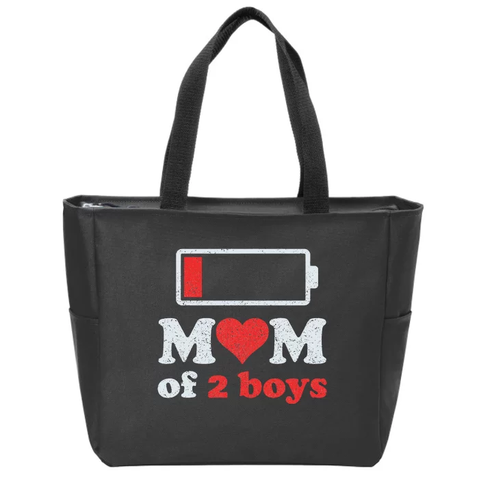 Mom of 2Boys from Son to Mom Quote Mothers Day Birthday Zip Tote Bag