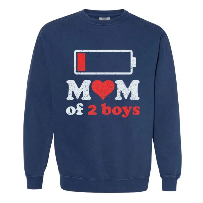 Mom of 2Boys from Son to Mom Quote Mothers Day Birthday Garment-Dyed Sweatshirt