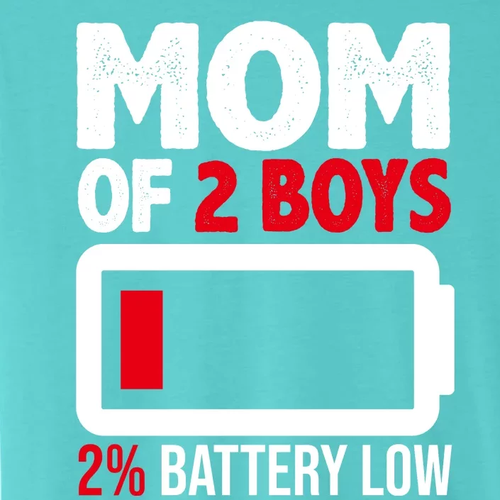 Mom Of 2 Boys 2 Percent Battery Low Funny ChromaSoft Performance T-Shirt