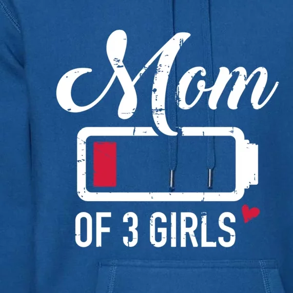 Mom Of 3 Low Battery Cute Gift Premium Hoodie