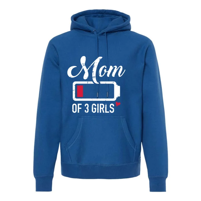 Mom Of 3 Low Battery Cute Gift Premium Hoodie