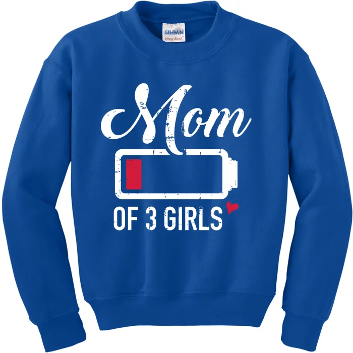 Mom Of 3 Low Battery Cute Gift Kids Sweatshirt