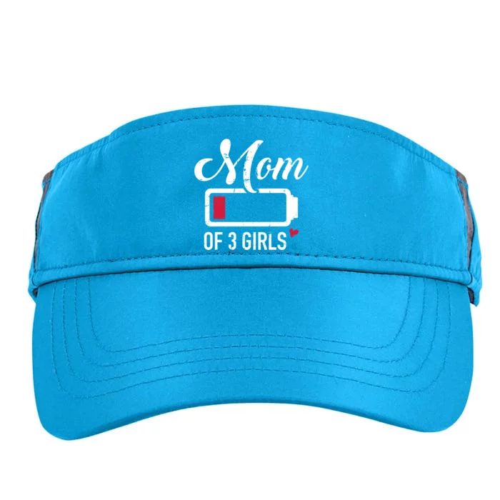 Mom Of 3 Low Battery Cute Gift Adult Drive Performance Visor