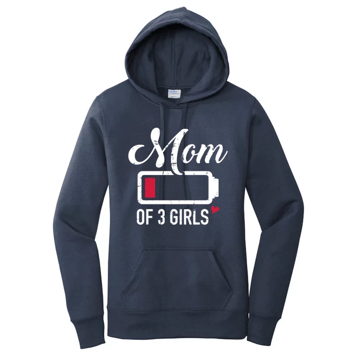 Mom Of 3 Low Battery Cute Gift Women's Pullover Hoodie