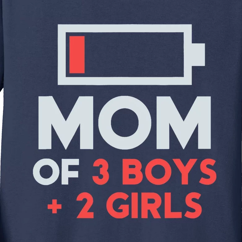 Mom of 3 Boy 2 Girl Mothers Day Gifts from Daughter Kids Long Sleeve Shirt