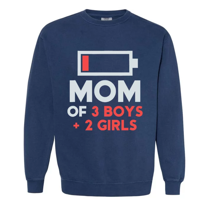 Mom of 3 Boy 2 Girl Mothers Day Gifts from Daughter Garment-Dyed Sweatshirt