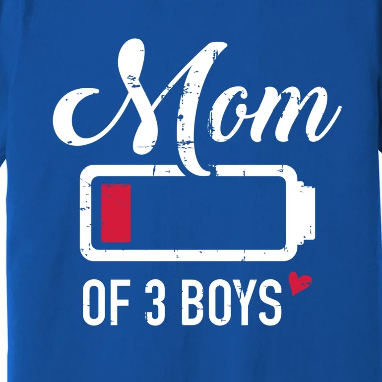 Mom Of 3 Low Battery Great Gift Premium T-Shirt