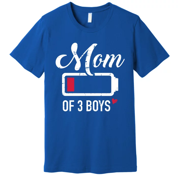 Mom Of 3 Low Battery Great Gift Premium T-Shirt