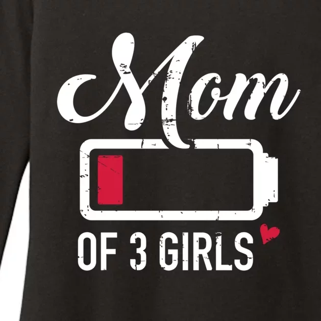 Mom Of 3 Low Battery Great Gift Womens CVC Long Sleeve Shirt