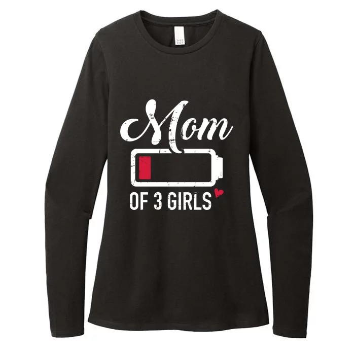 Mom Of 3 Low Battery Great Gift Womens CVC Long Sleeve Shirt