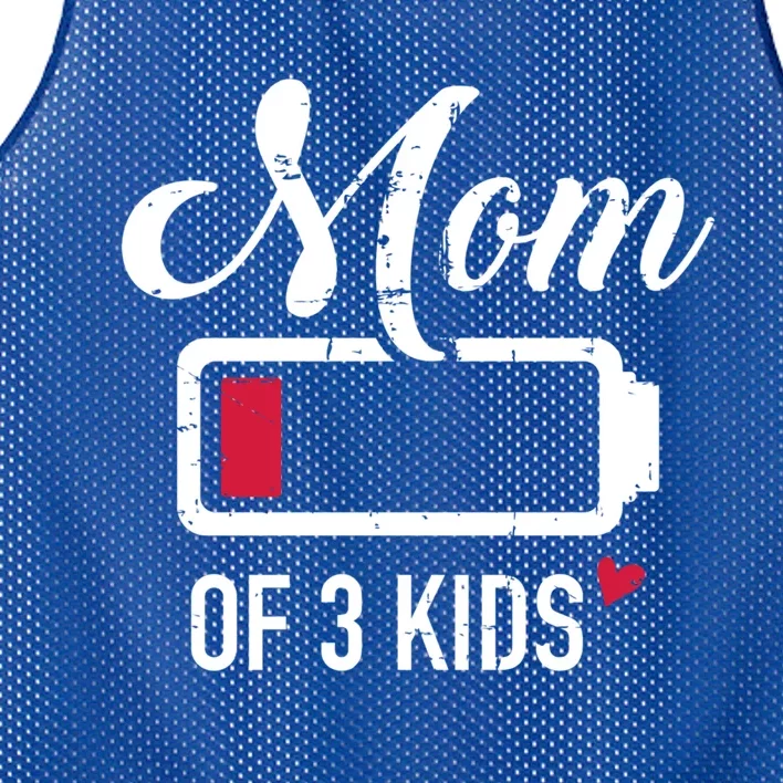 Mom Of 3 Low Battery Cool Gift Mesh Reversible Basketball Jersey Tank