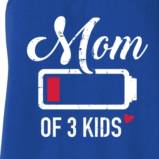 Mom Of 3 Low Battery Cool Gift Women's Racerback Tank